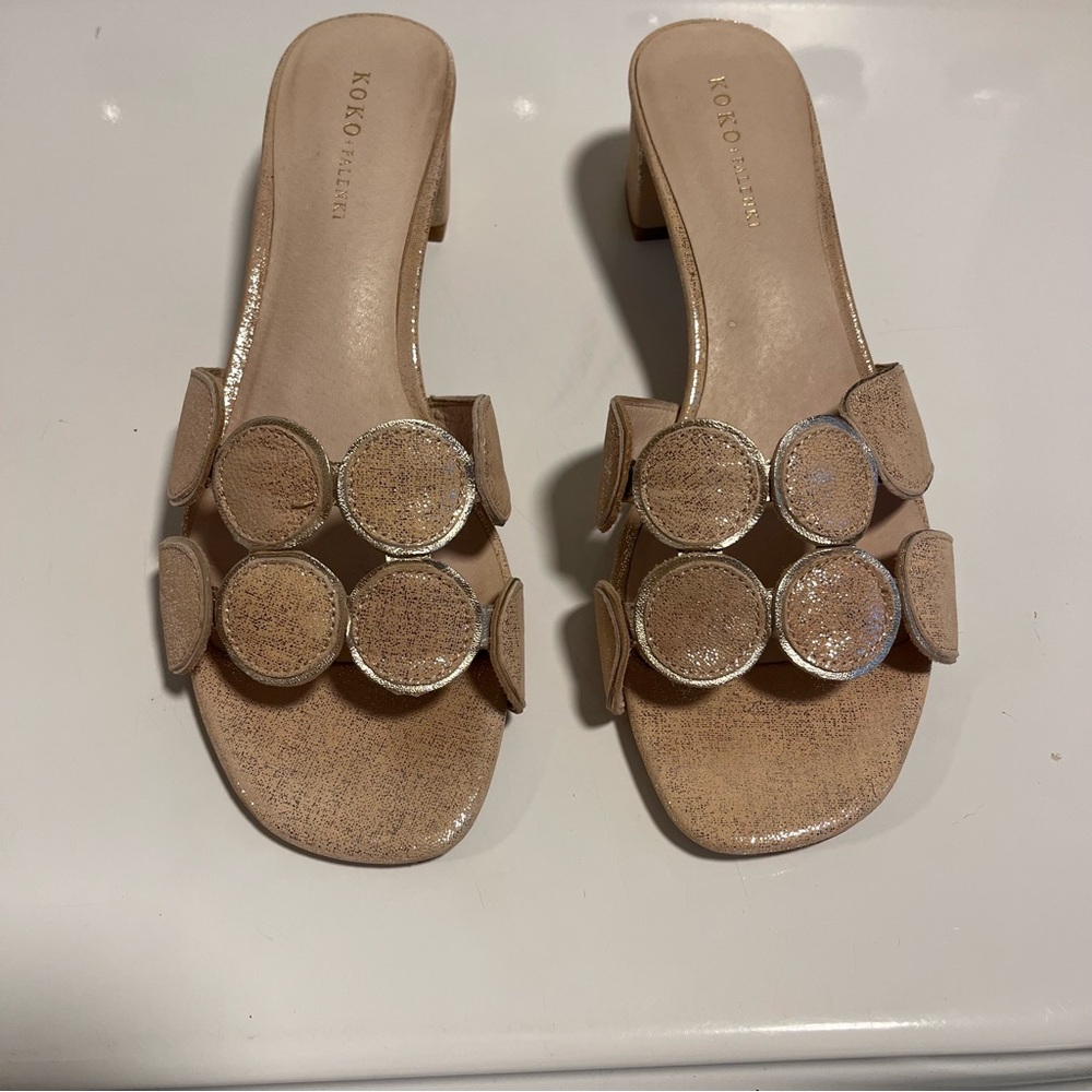 Koko + Palenki Classy Stylish Chic Lively Slide Sandals. Sz 9, Off White - Picture 3 of 8
